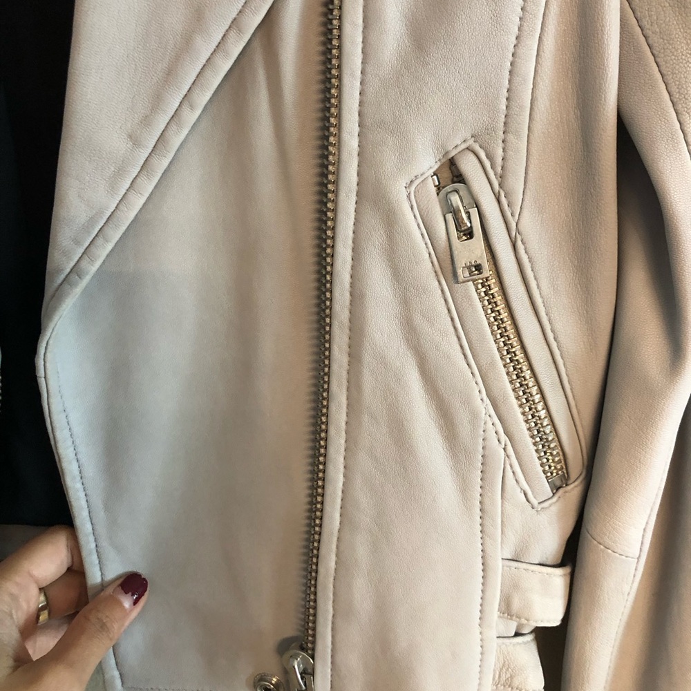 IRO Women's Gray Leather Jacket - Picture 7 of 10